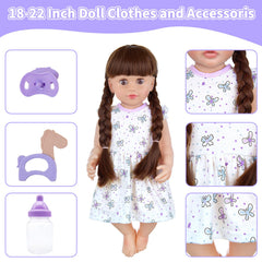 18INDC Purple Doll Dress for 16-22 inch dolls compatible with the carrier.