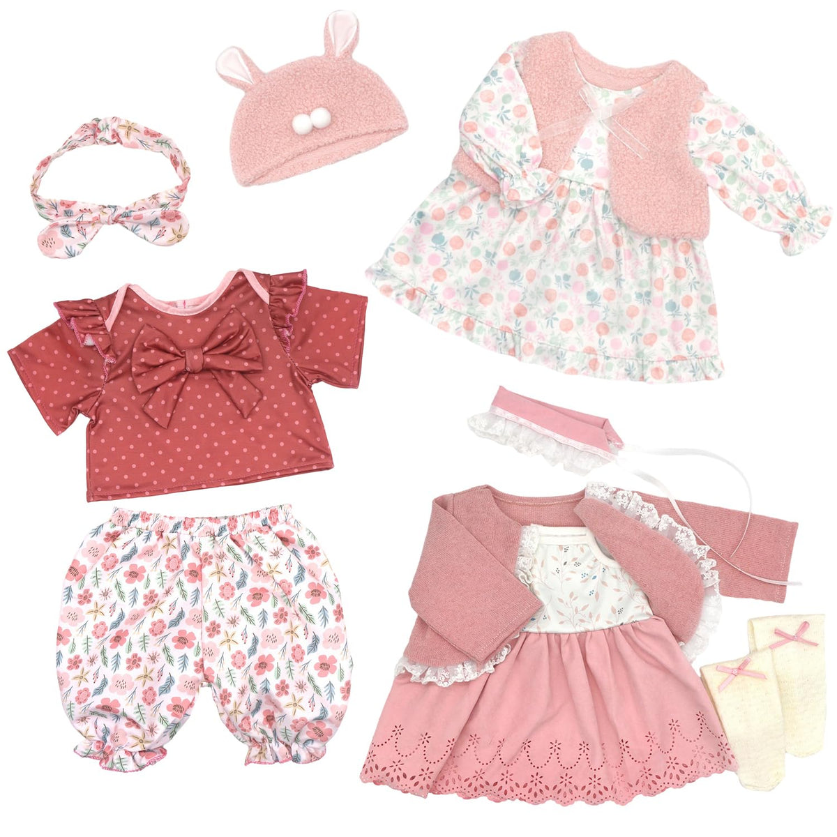 18INDC Reborn doll dress outfit ready to wear with soft fabric and Velcro easy dressing