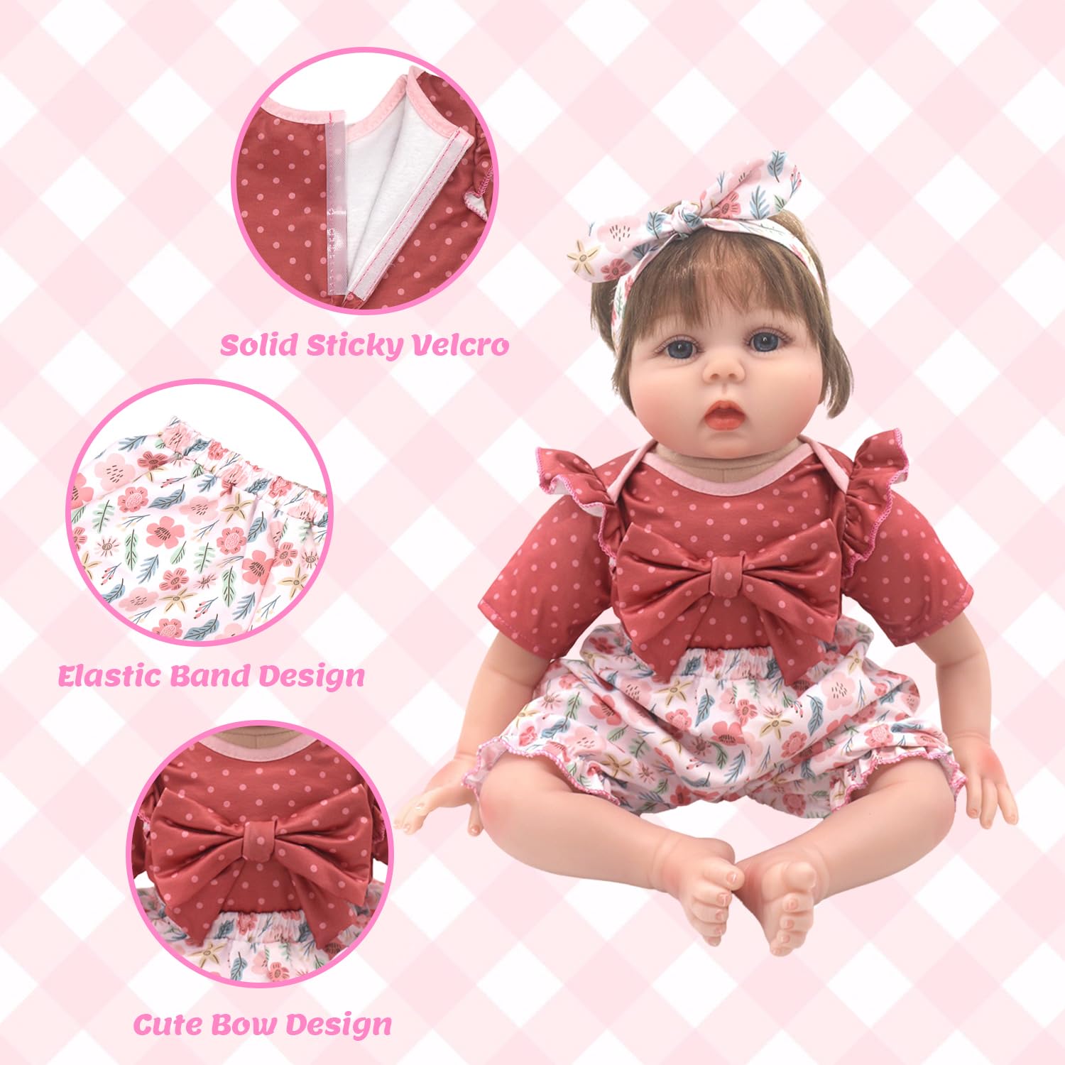 18INDC Reborn doll socks complete the outfit for cozy styling