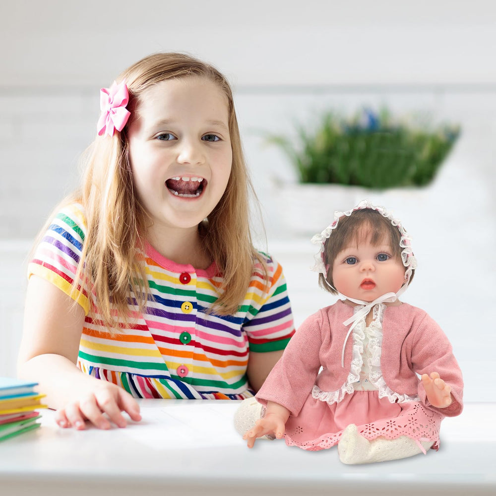 18INDC Reborn doll clothes worn by a model showing fit and versatility