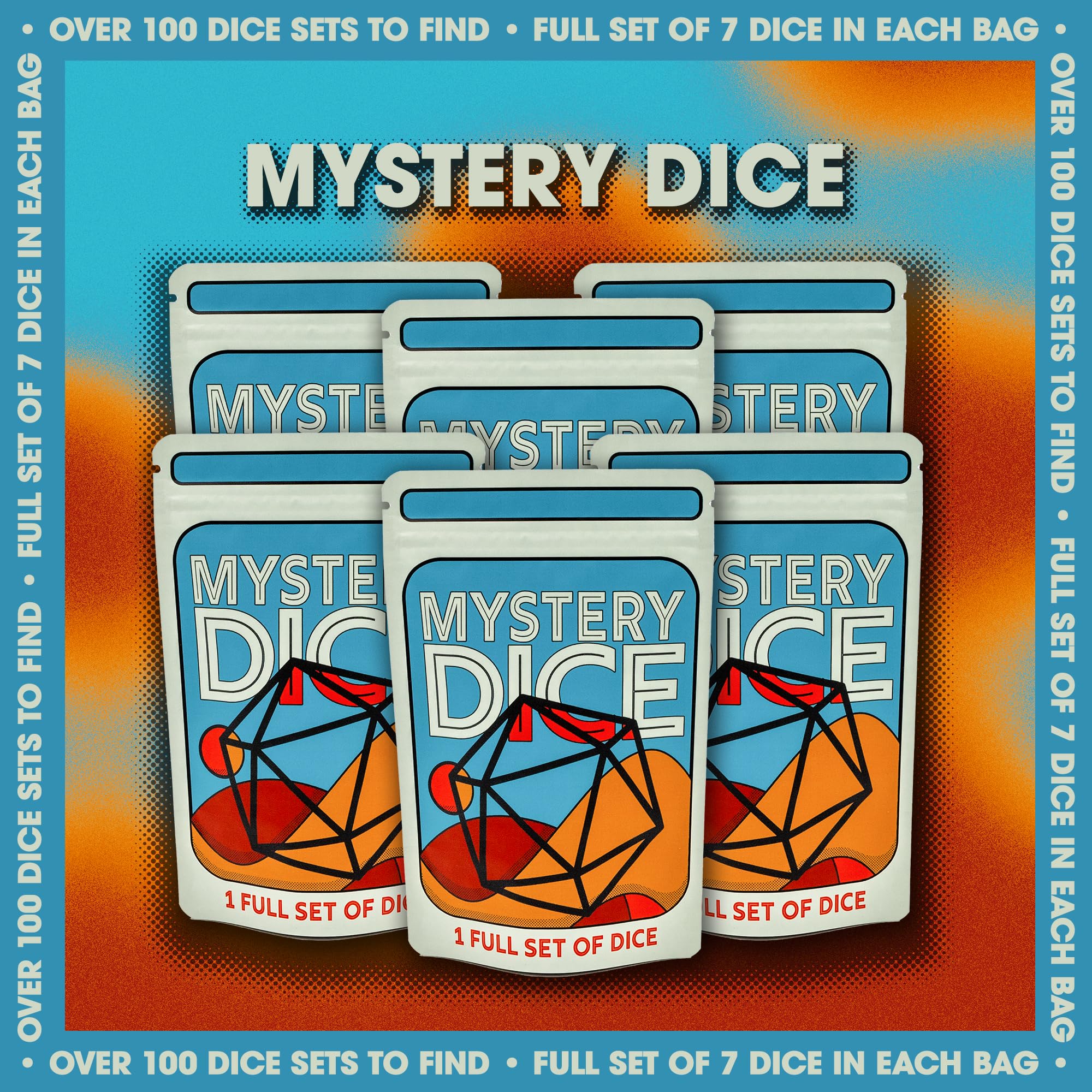 1985 Games Mystery Dice display of colorful patterns for personalized play