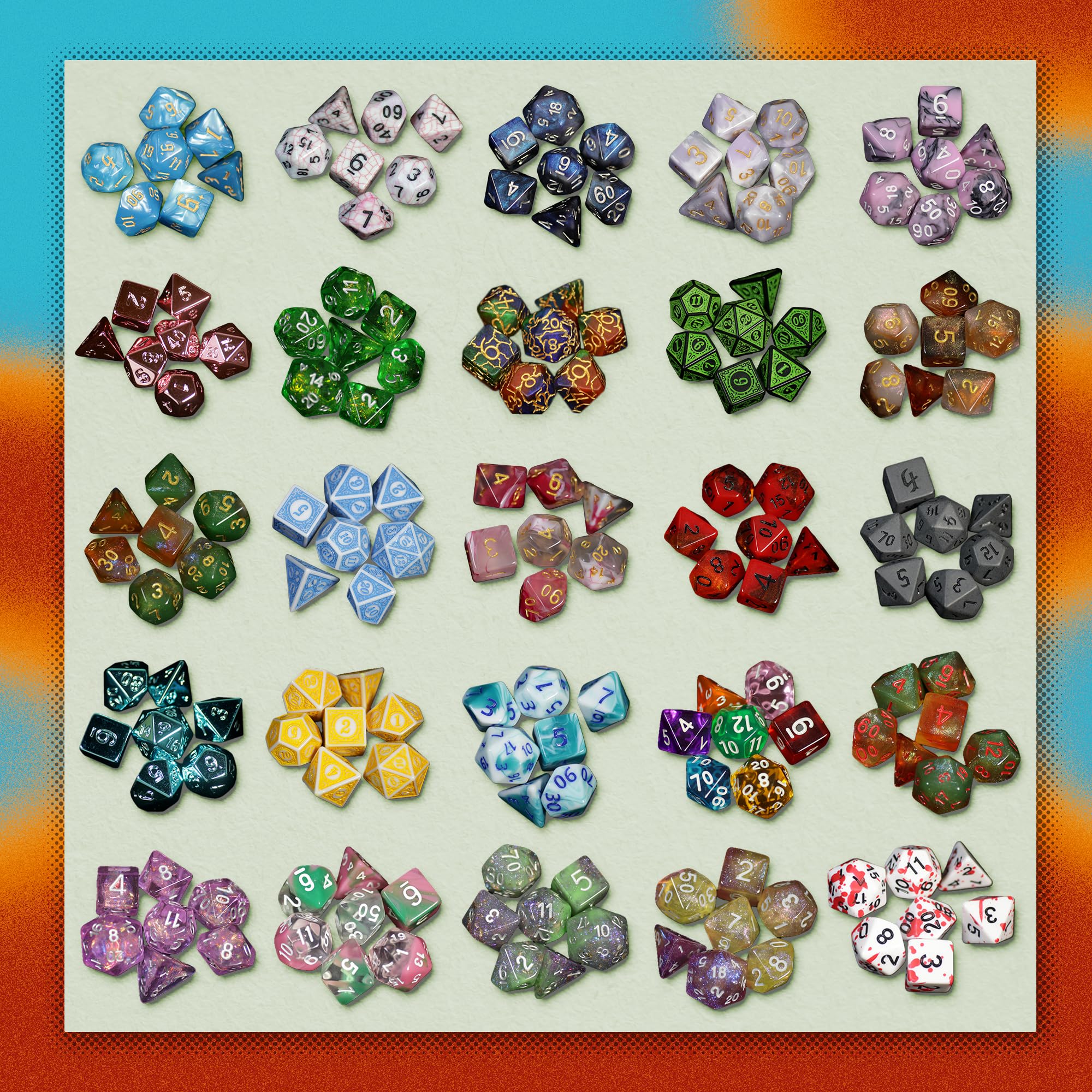1985 Games Mystery Dice with pattern variety for vibrant gameplay