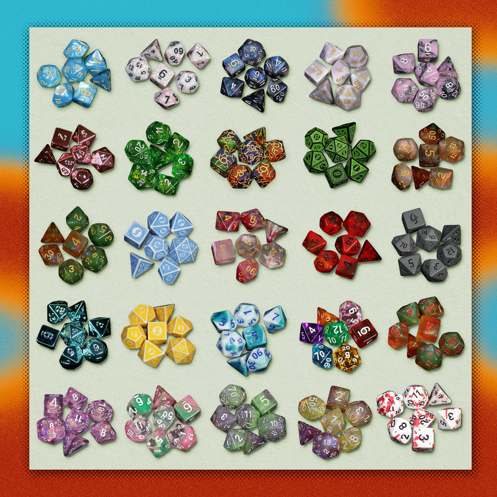 1985 Games Mystery Dice with pattern variety for vibrant gameplay