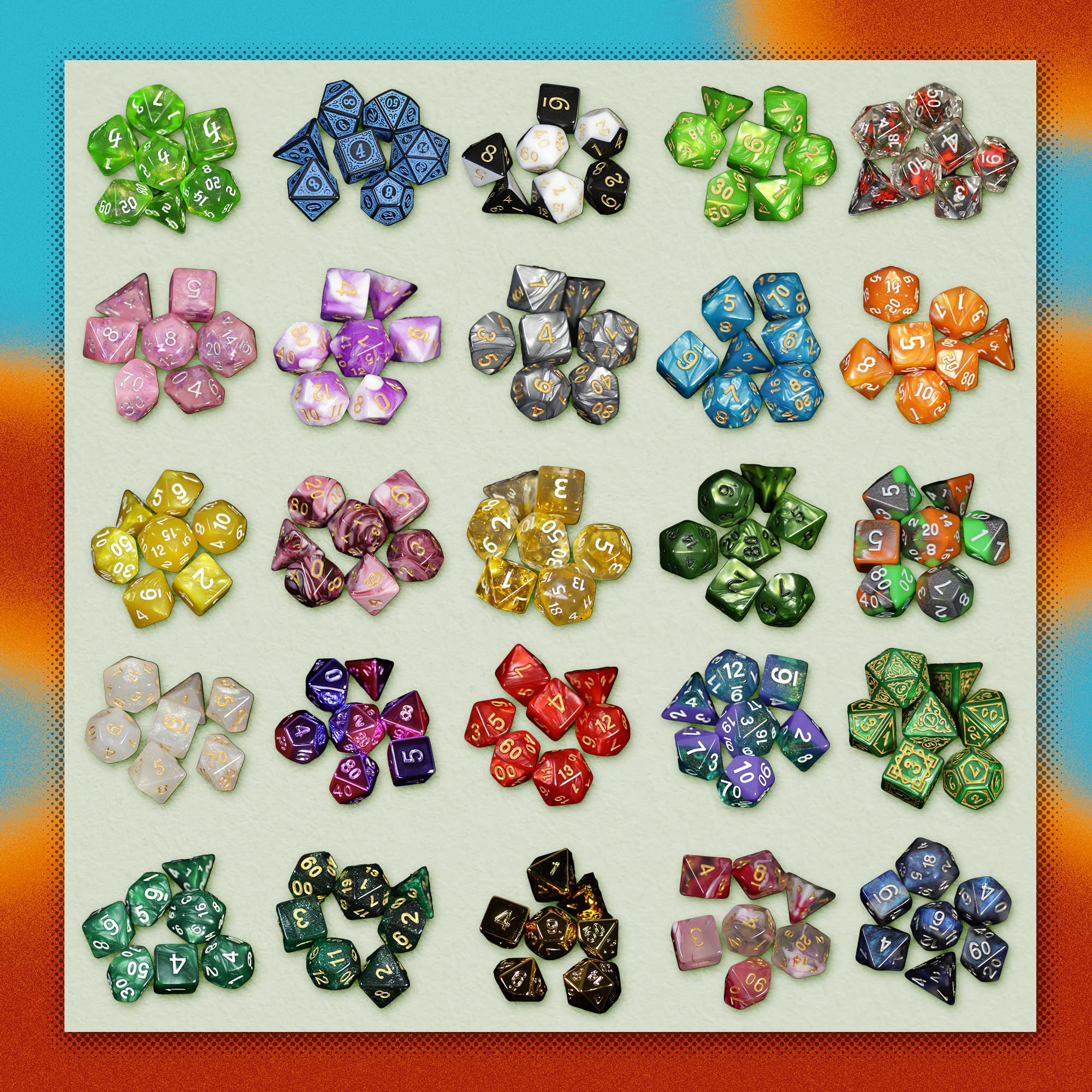 1985 Games Mystery Dice close-up shows easy-to-read numbers