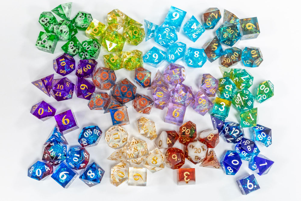 1985 Games Sharp Edge Dice Set ideal for DND sessions and TRPG campaigns.