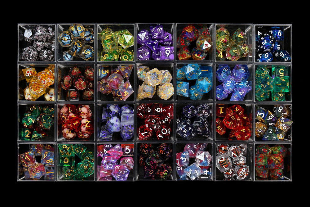 1985 Games Sharp Edge Dice Set mystery die included to boost collectability and surprise.