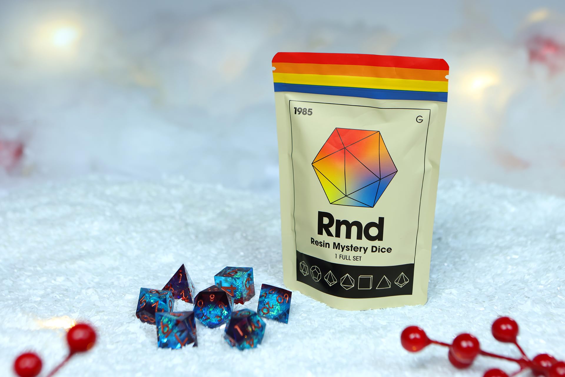 1985 Games Sharp Edge Dice Set rolling shot showing quick, balanced rolls during a session.
