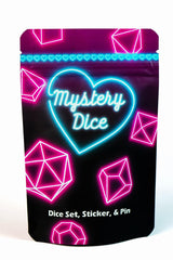 1985 Games Sweetheart dice pink seven-die set for RPG sessions