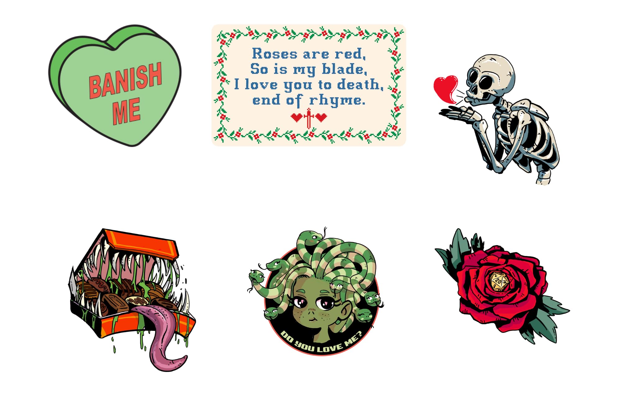 Enamel pin and sticker from 1985 Games Sweetheart add gift-ready flair