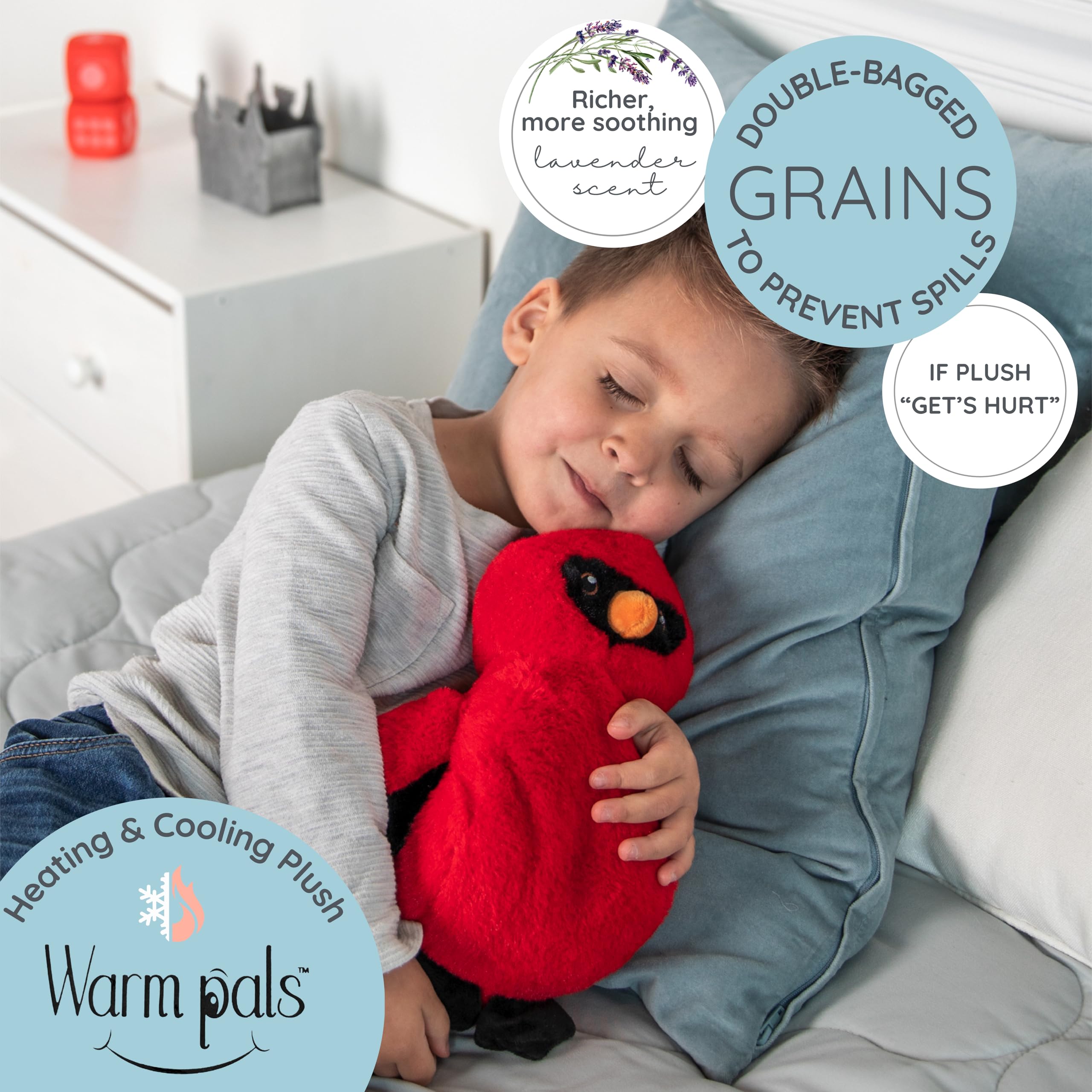 Soft fabric close-up highlighting Cardinal plush texture for cozy snuggles.