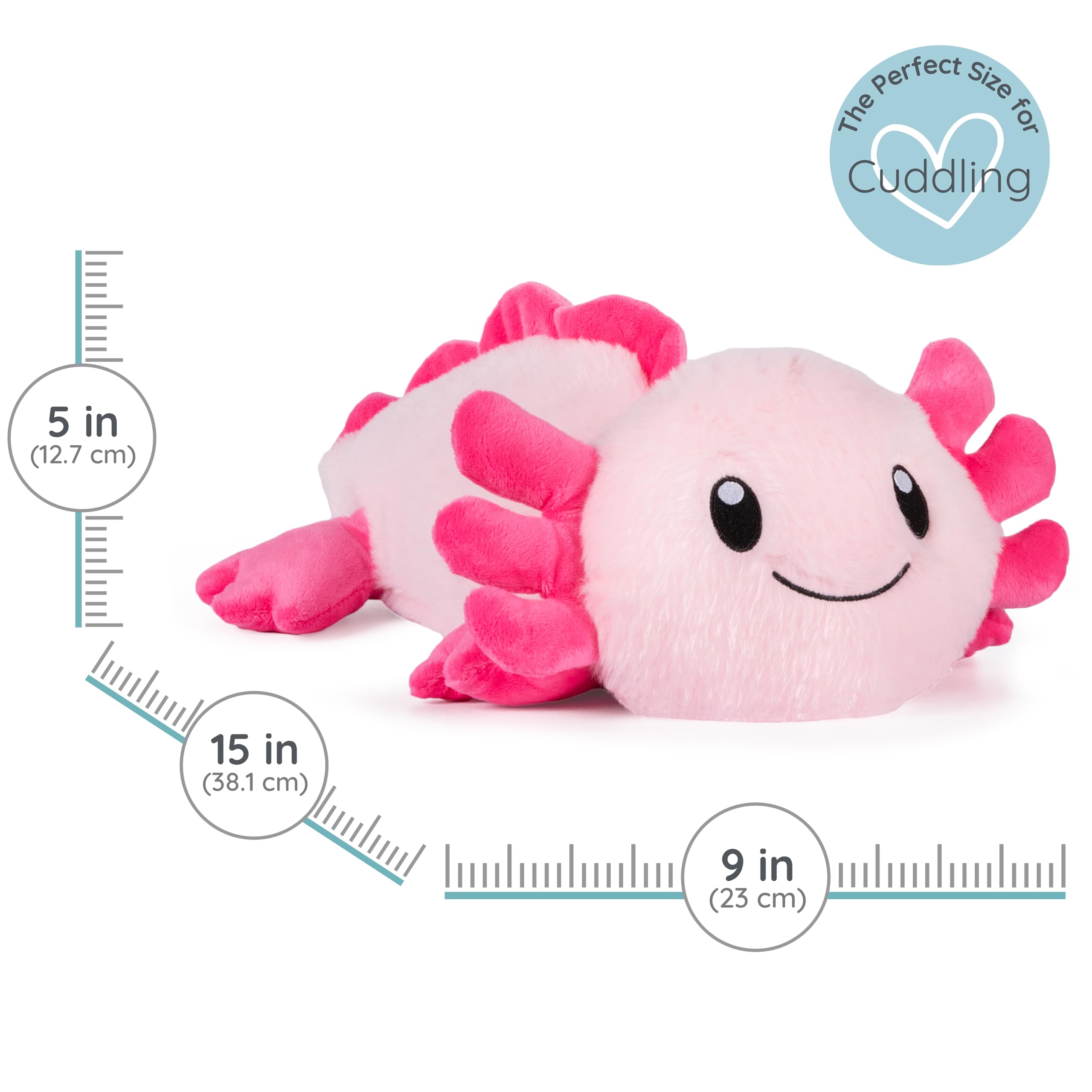 1i4 Group Axolotl in a child's arms signals comforting bedtime companion.