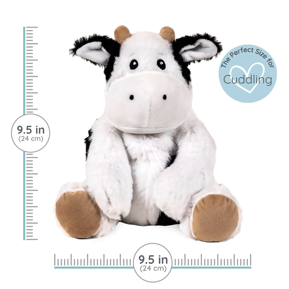 Callie Cow soft fabric and weighted feel for cuddly comfort.