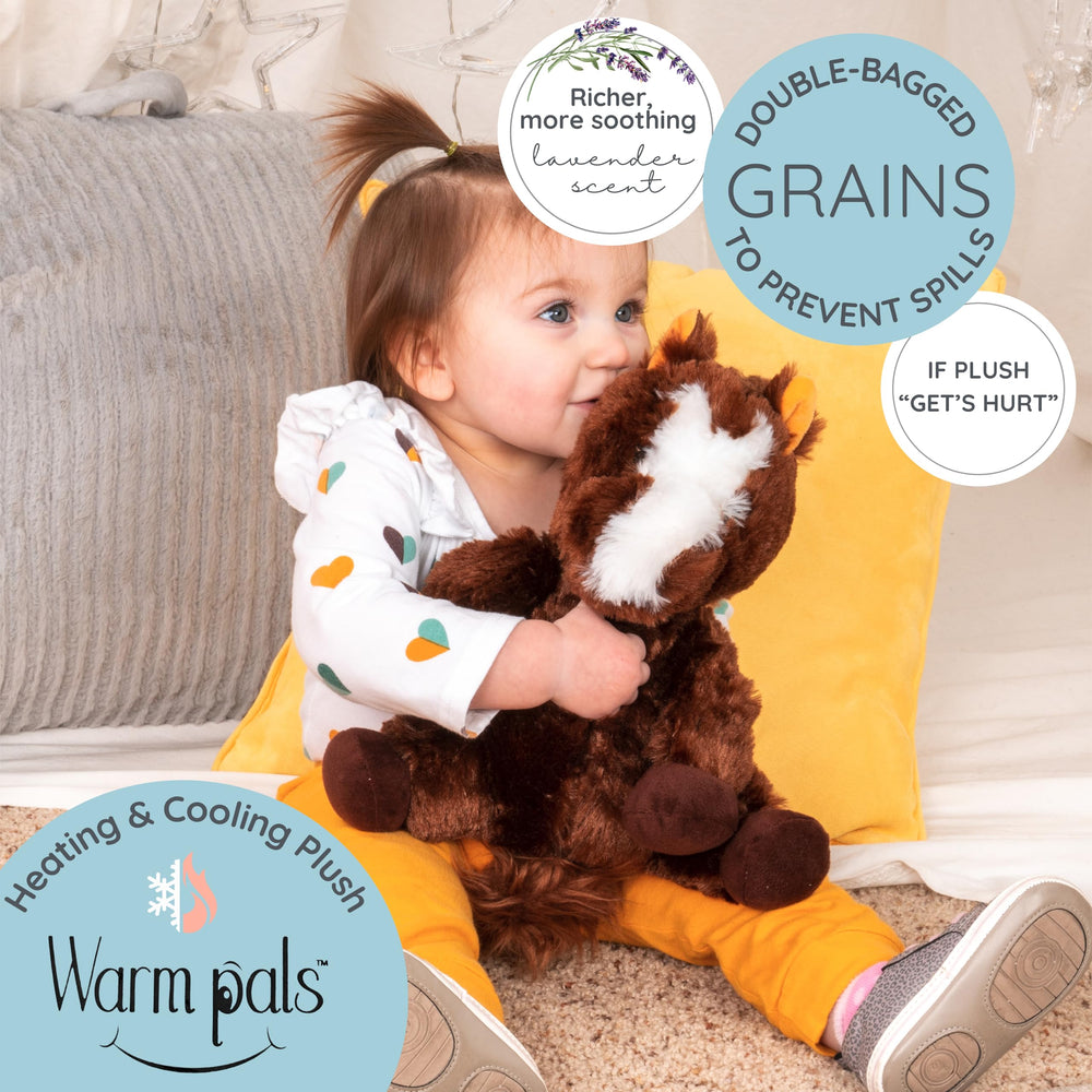 Harry the Horse microwavable plush for quick comforting heat
