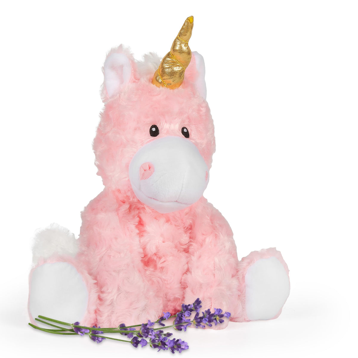 1i4 Group Princess Pink Unicorn plush close-up shows soft fabric for cozy hugs.
