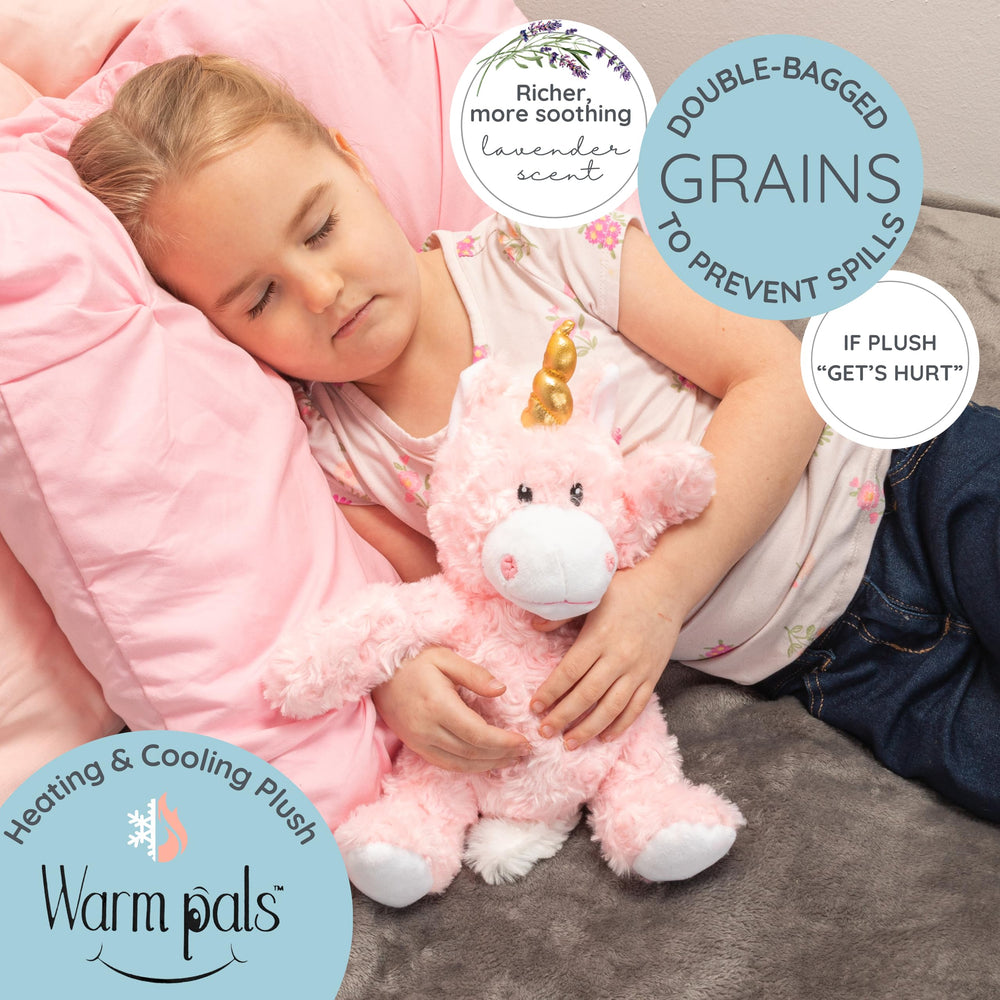 1i4 Group Princess Pink Unicorn weighted hug demonstrates comforting pressure for soothing moments.