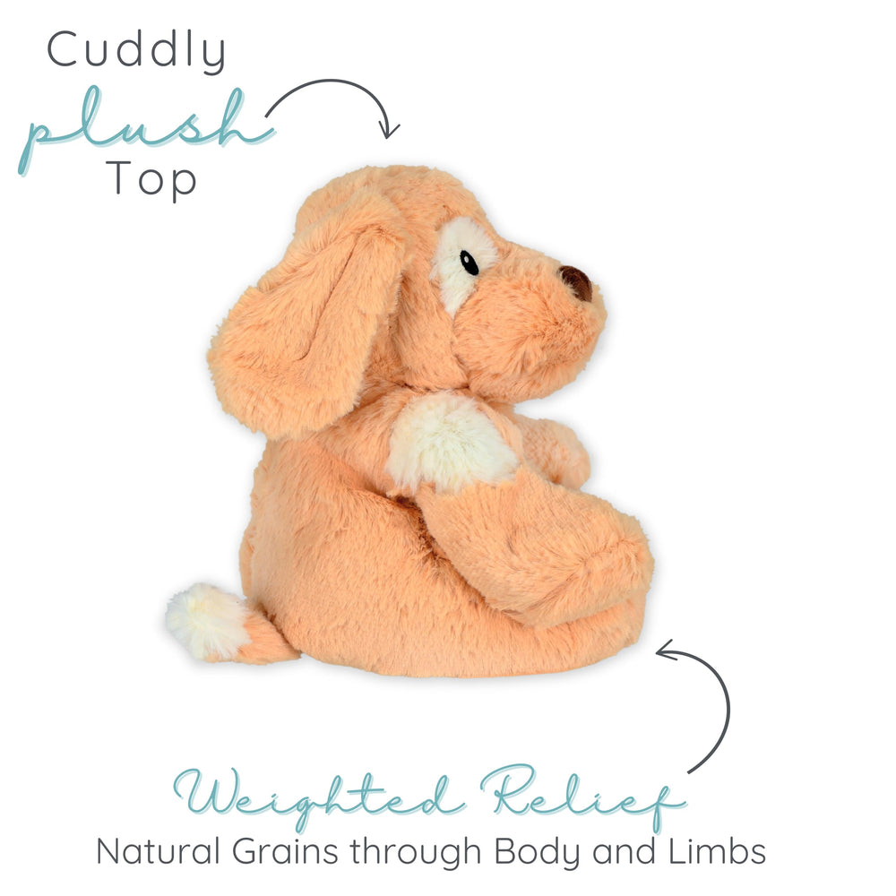The 1i4 Group Puppy Love lavender-scented plush adds a pleasant aroma for relaxation.