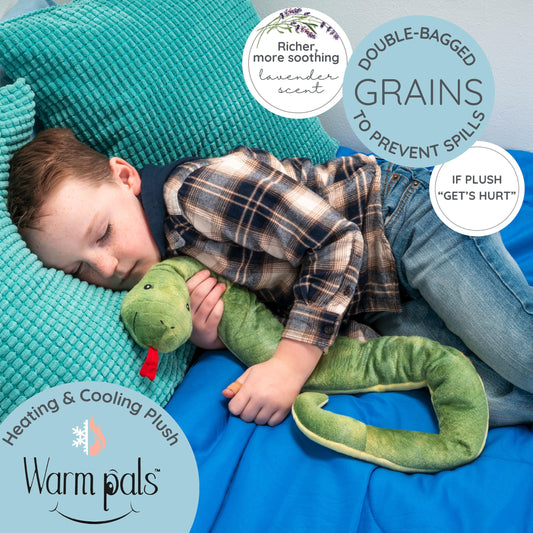 Sammy the Snake weighted plush delivering a comforting hug for relaxation