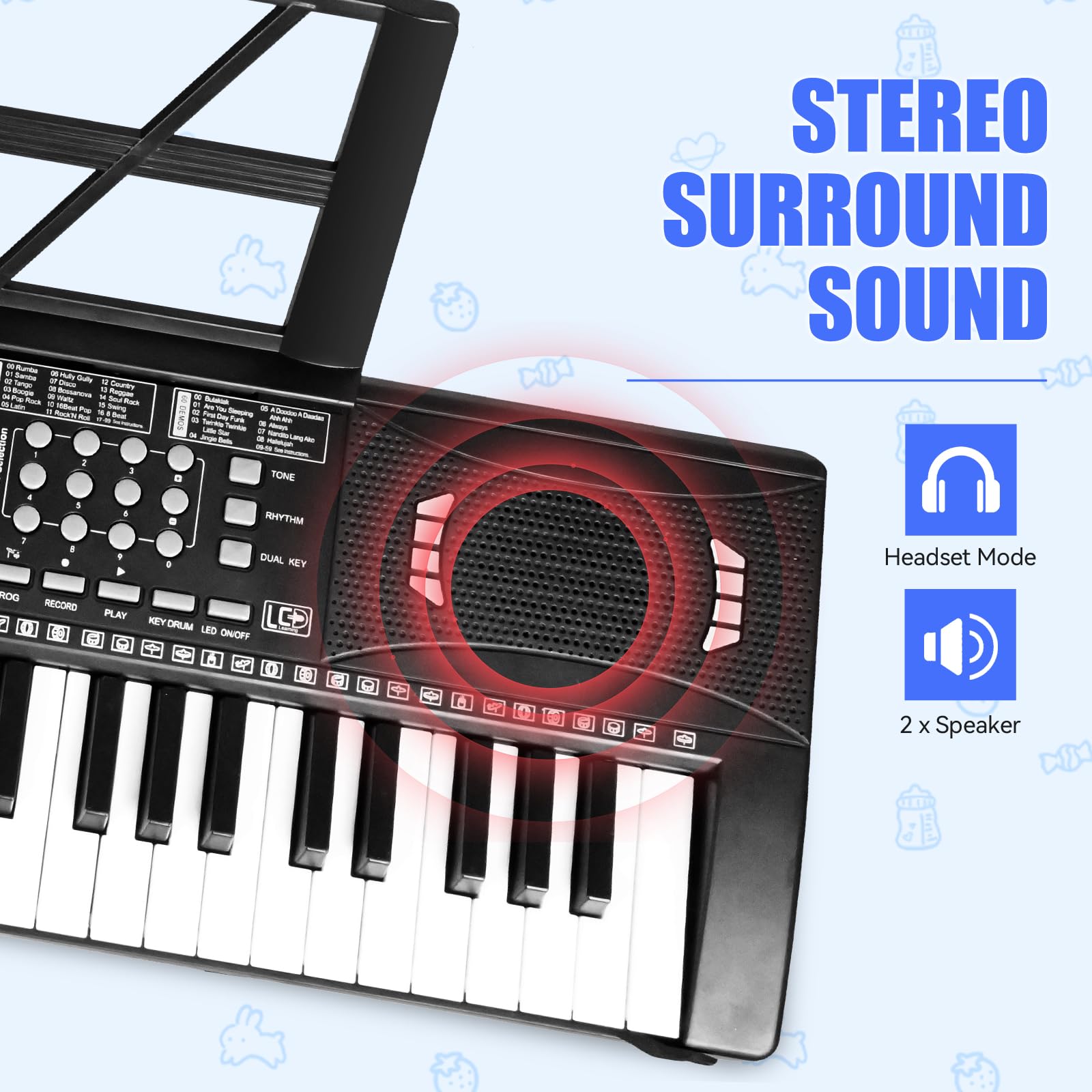 24HOCL compact headphones for quiet, focused practice with the keyboard