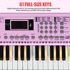 24HOCL Kids Piano portable design for practice anywhere, anytime.