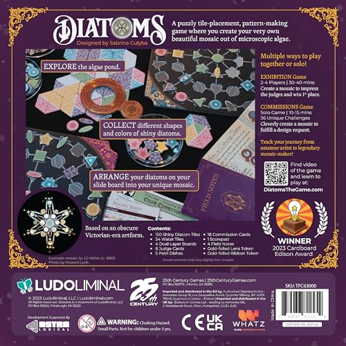Diatoms solo play visual from 25th Century Games highlighting a peaceful puzzle mode