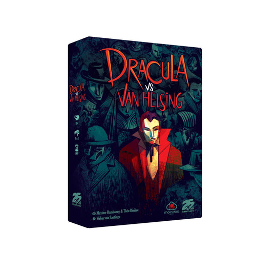 25th Century Games Dracula vs Van Helsing duel board setup for a tense two-player battle