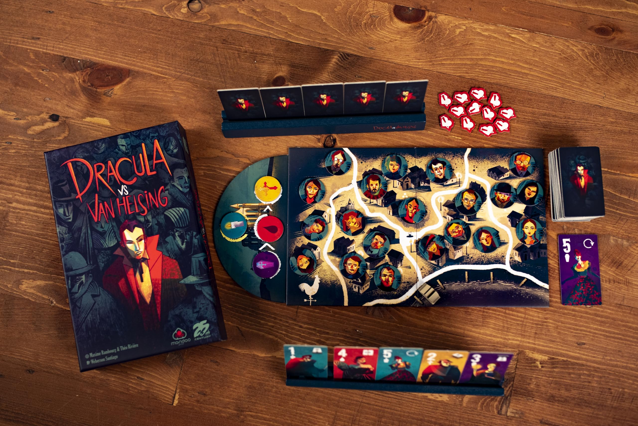 25th Century Games Dracula vs Van Helsing illustrated cards showcasing gothic artwork and atmosphere