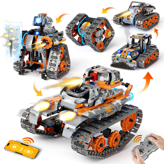 28c 5-in-1 building set tank front view for immersive play