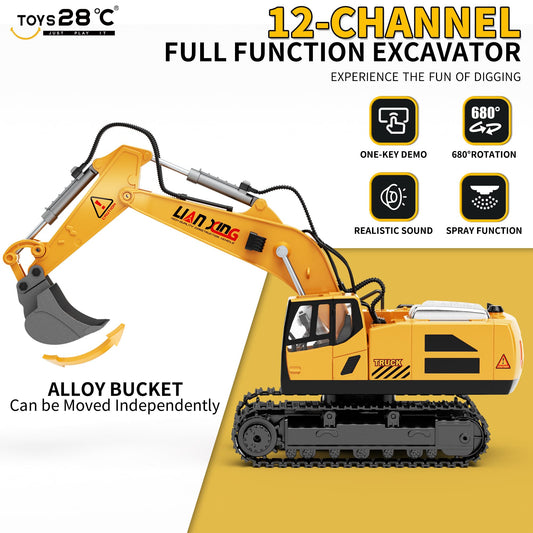 28°C rc digger with 680-degree rotation for dynamic digging.