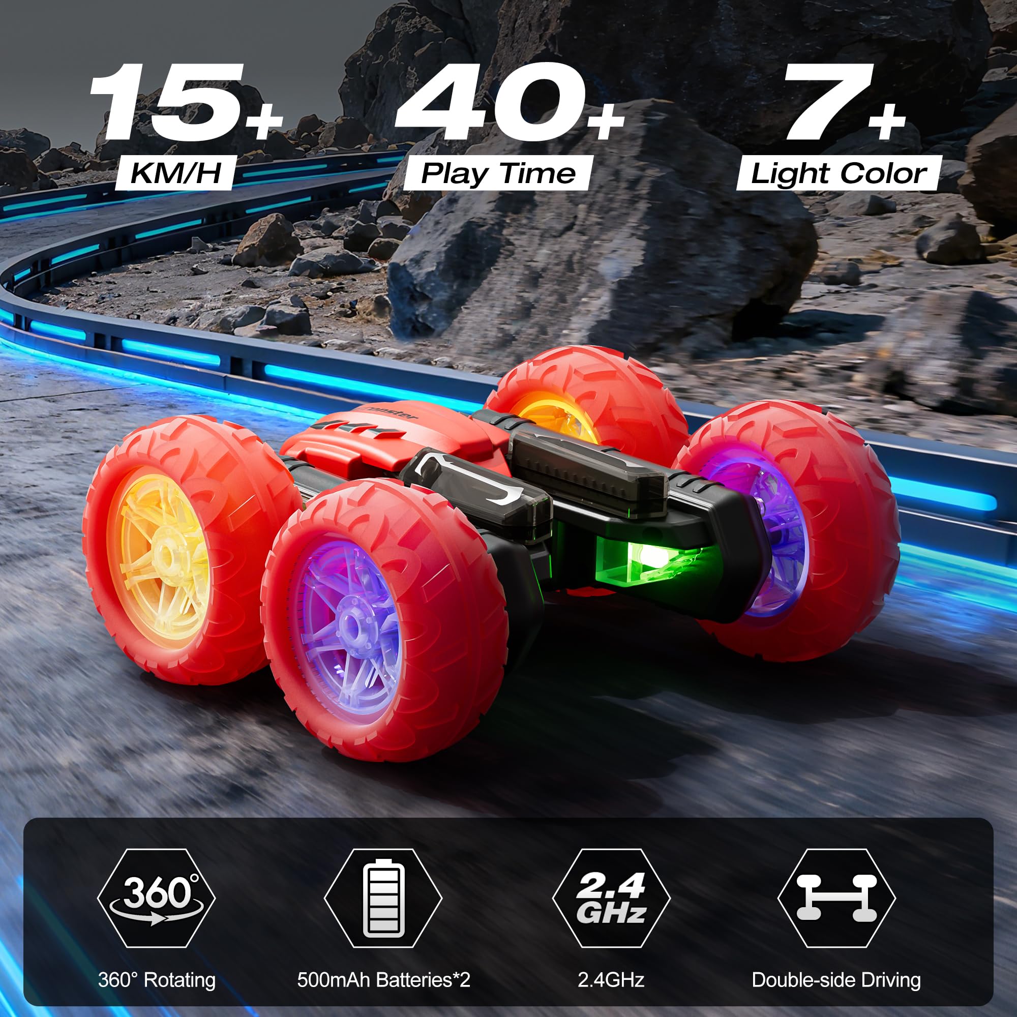28°C RC car transparent body lights create a vivid night show.