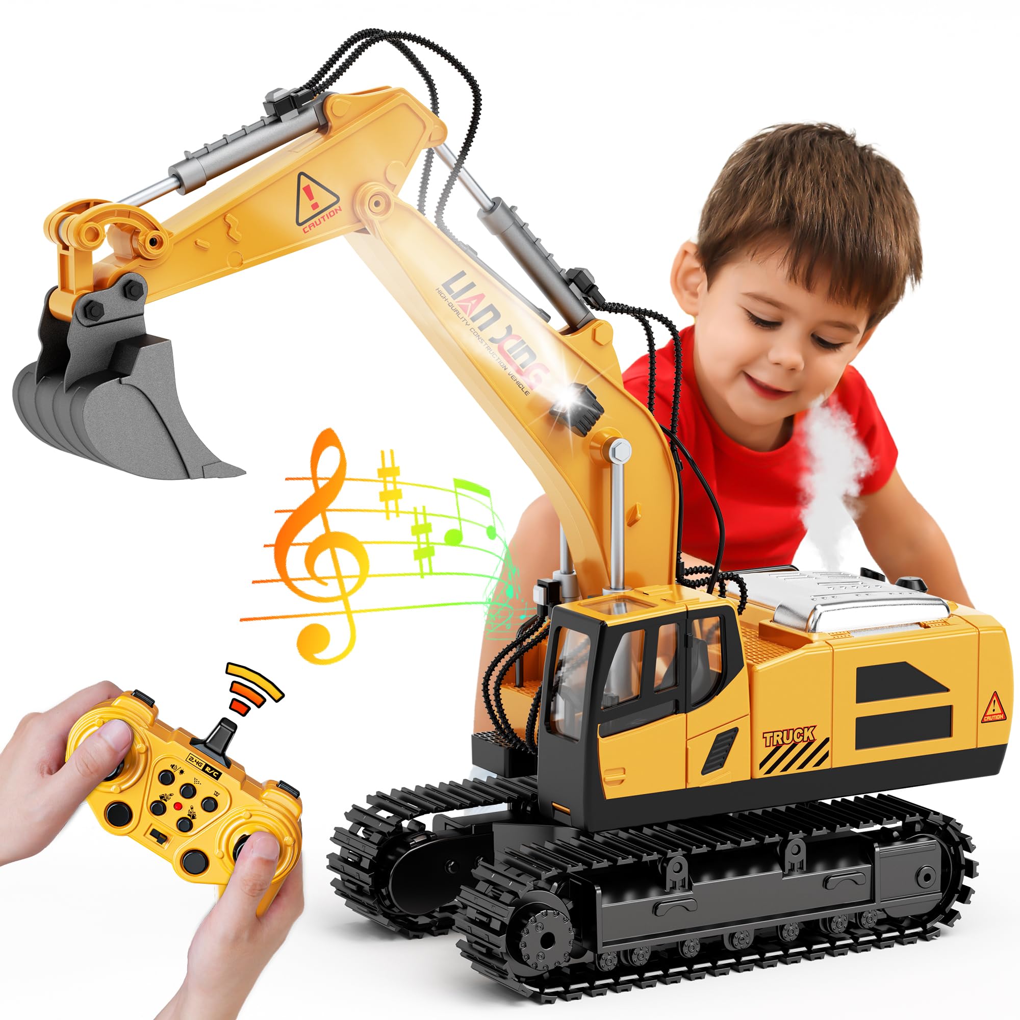 28°C remote control excavator with 12-channel control for immersive play.