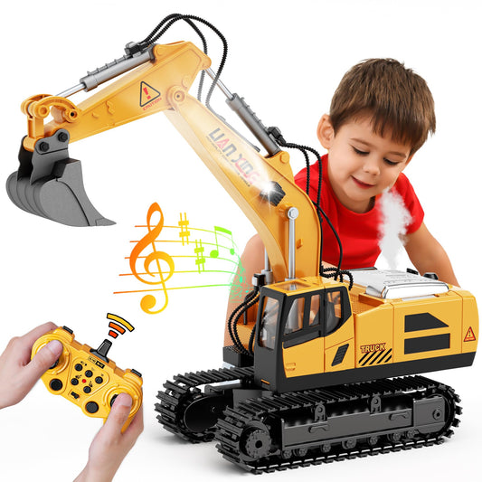 28°C remote control excavator with 12-channel control for immersive play.