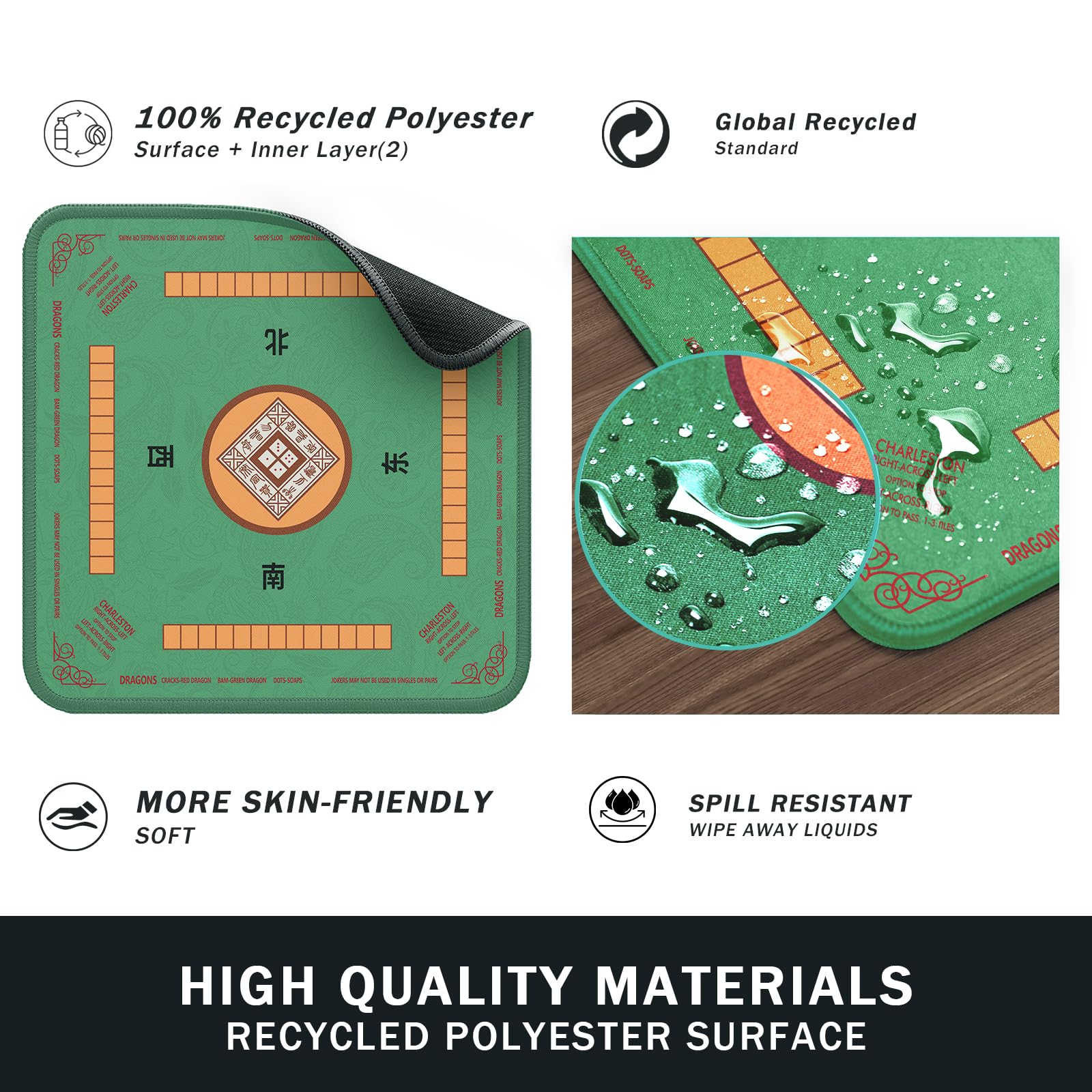 2F22E Mahjong Mat foldable design for easy storage