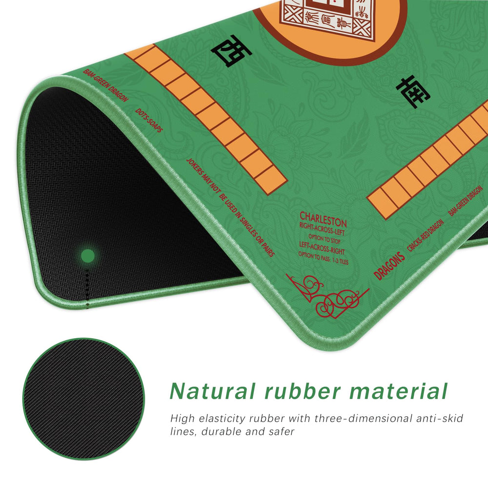 2F22E Mahjong Mat with non-slip back for stable gaming on any table