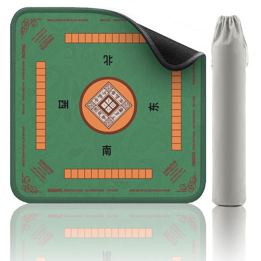 2F22E Mahjong Mat green surface for quiet tabletop play and smooth moves