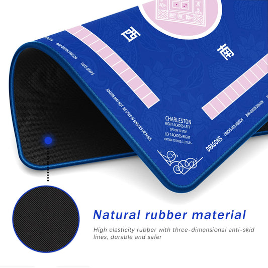 2F22E blue mat shows waterproof backing for spill-safe play.