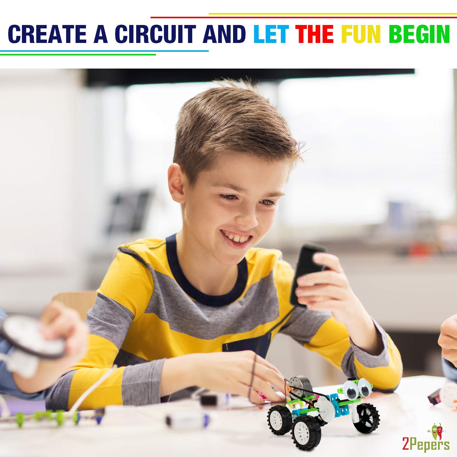 2Pepers complete educational robot set in gift box with included tools