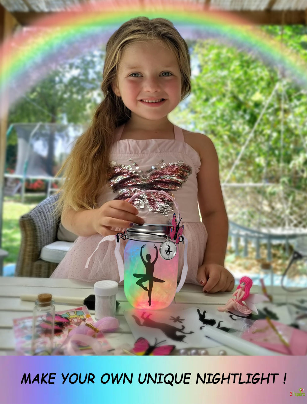 2Pepers glitter stars and ribbons elevate crafts with sparkling accents.
