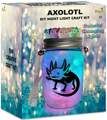 2pepers axolotl lantern jar with LED lights for cozy room decoration