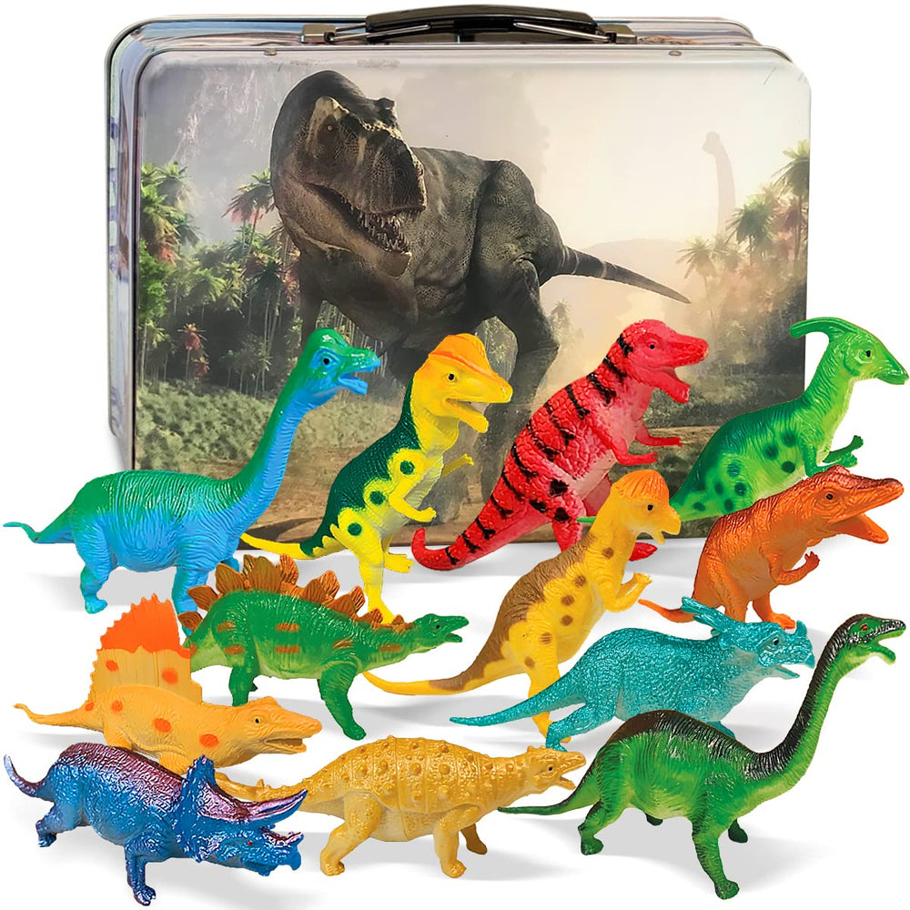 3 Bees & Me storage box keeps playtime organized with dinosaur toys