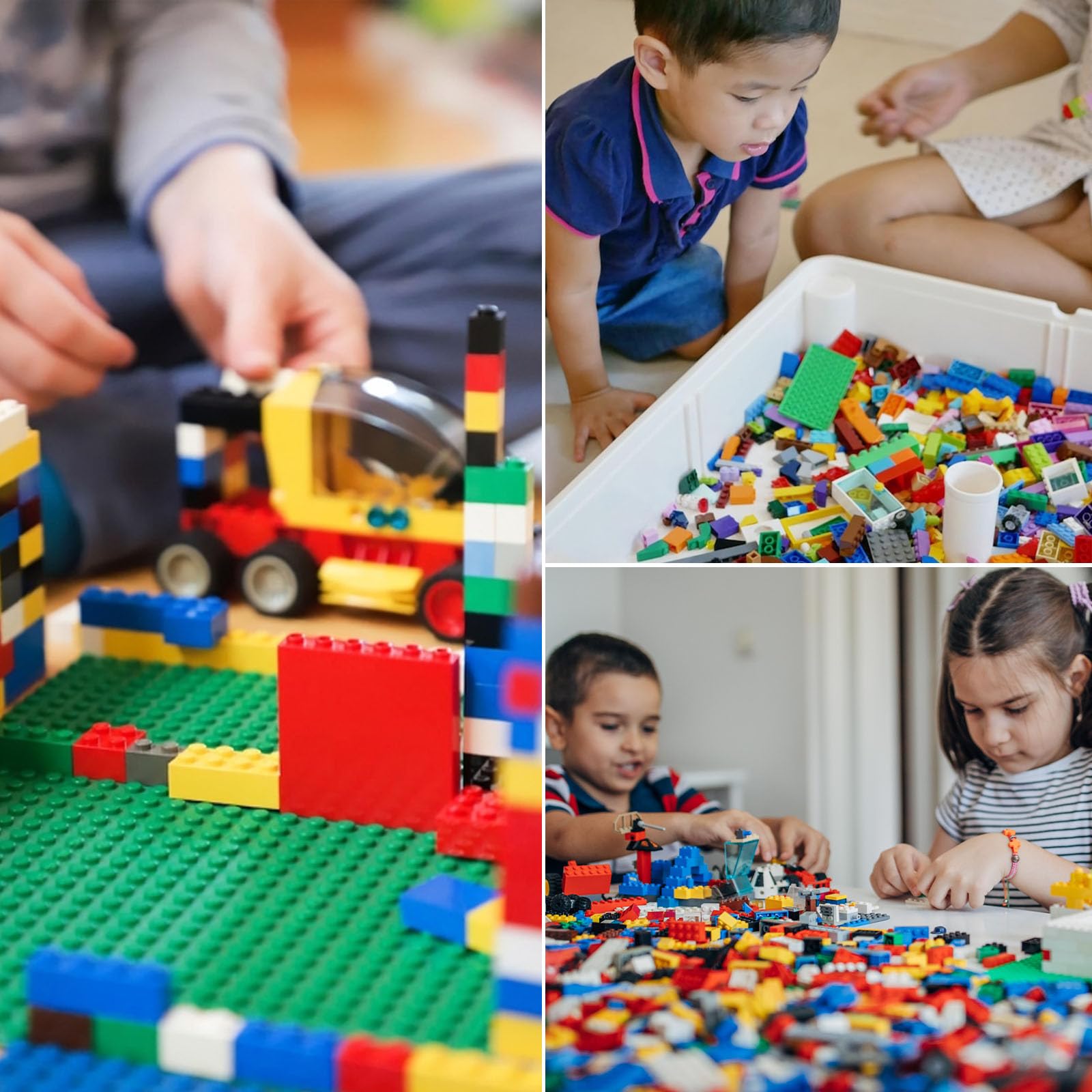 3 Otters 1000pcs building blocks set compact storage for easy cleanup after play.