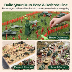 3 Otters 307-piece army set cannons add dramatic battlefield detail