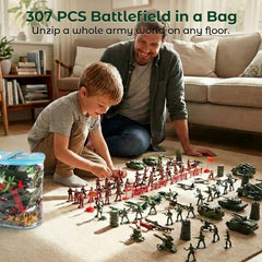 3 Otters 307-piece army set tanks in action for imaginative battles