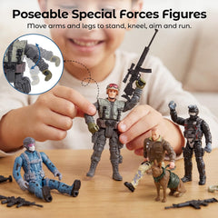 3 otters army men removable weapons and gear for dynamic setup