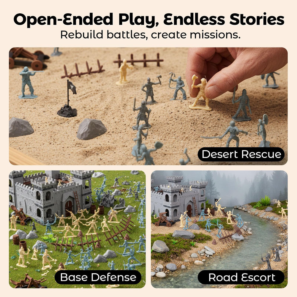 3 Otters large battlefield scene inspiring cooperative play.