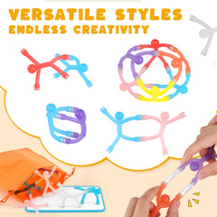 3 otters bendable limbs allow 360° connections for play structures.