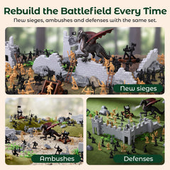 3 otters dragon figure impressive scale: dramatic center of battle scenes.