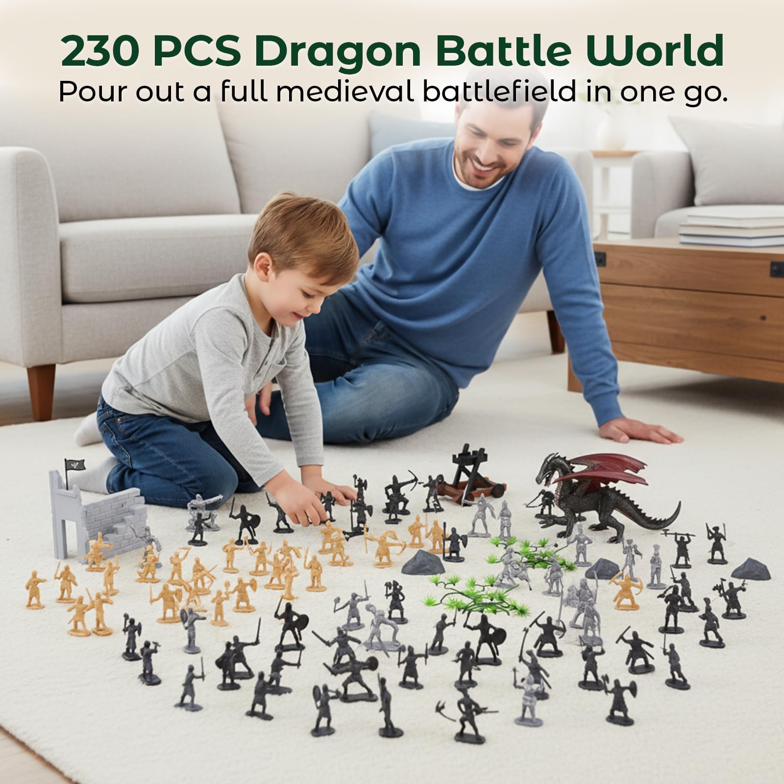 3 otters knight figures detailed poses: encourage imaginative storytelling.