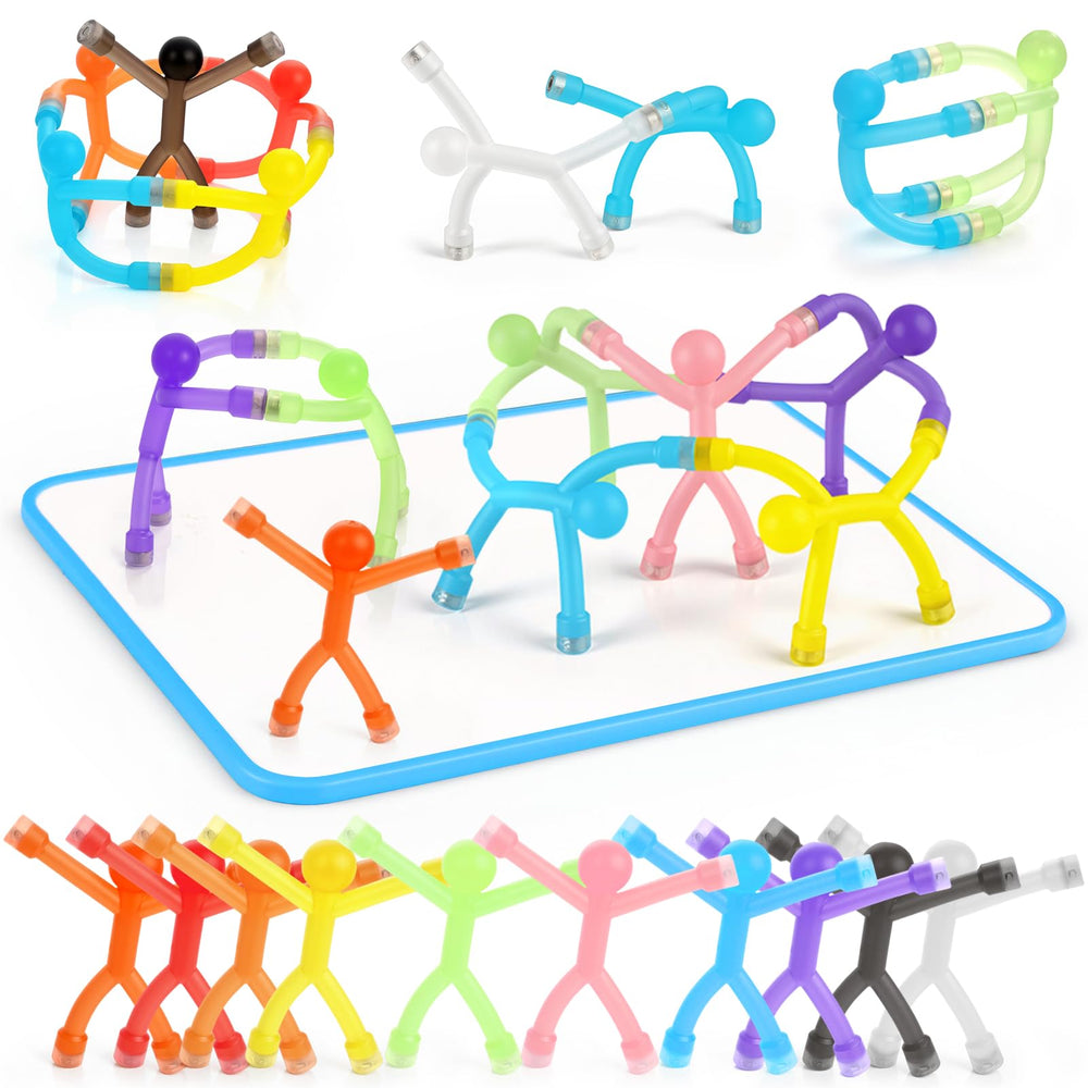 3 otters magnetic people on base for wall-style play and spatial exploration.