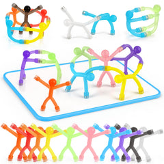 3 otters magnetic people on base for wall-style play and spatial exploration.