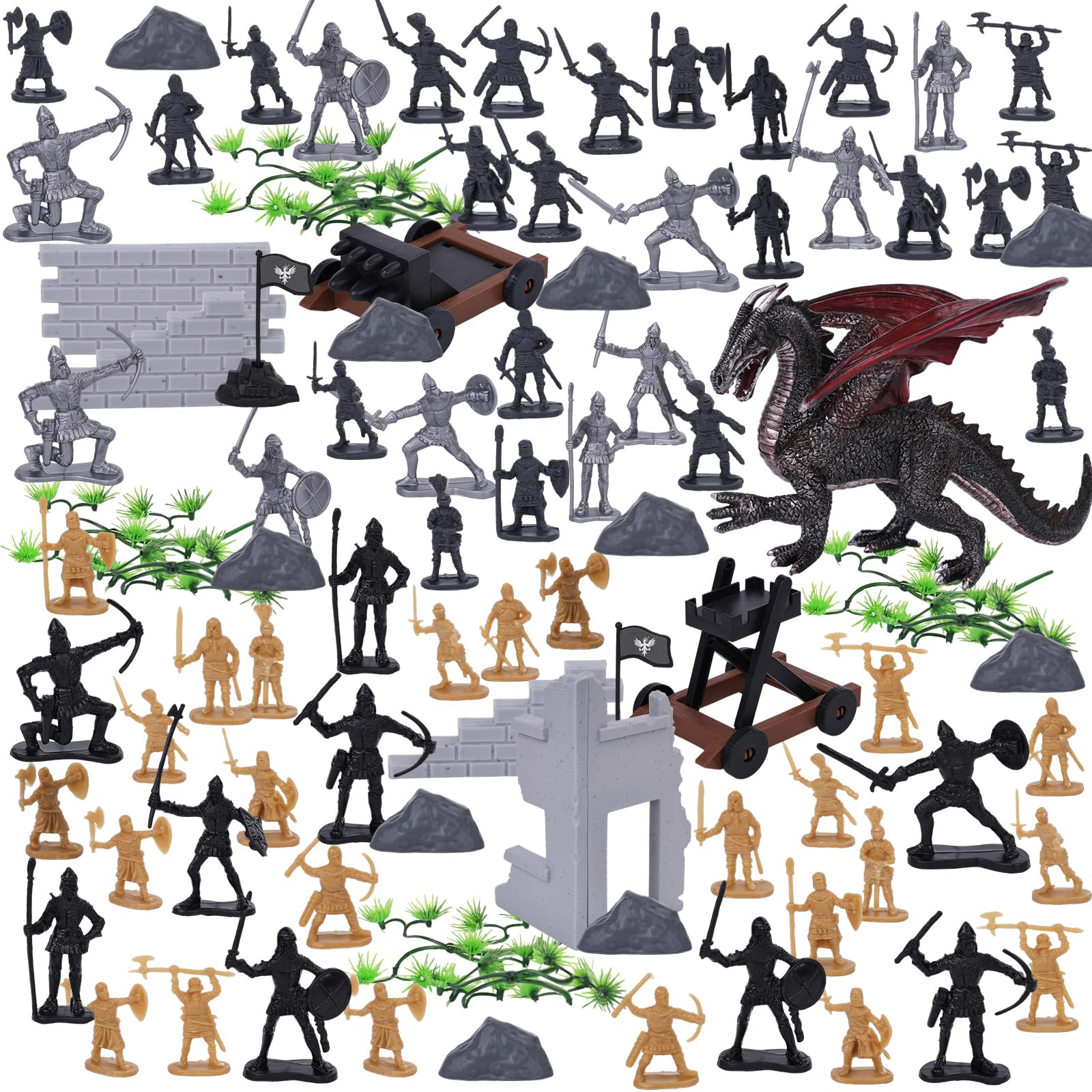 3 otters medieval dragon battle set: immersive fantasy play for kids.